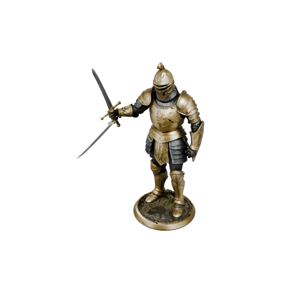 Gold Knight In Full Plate Armor