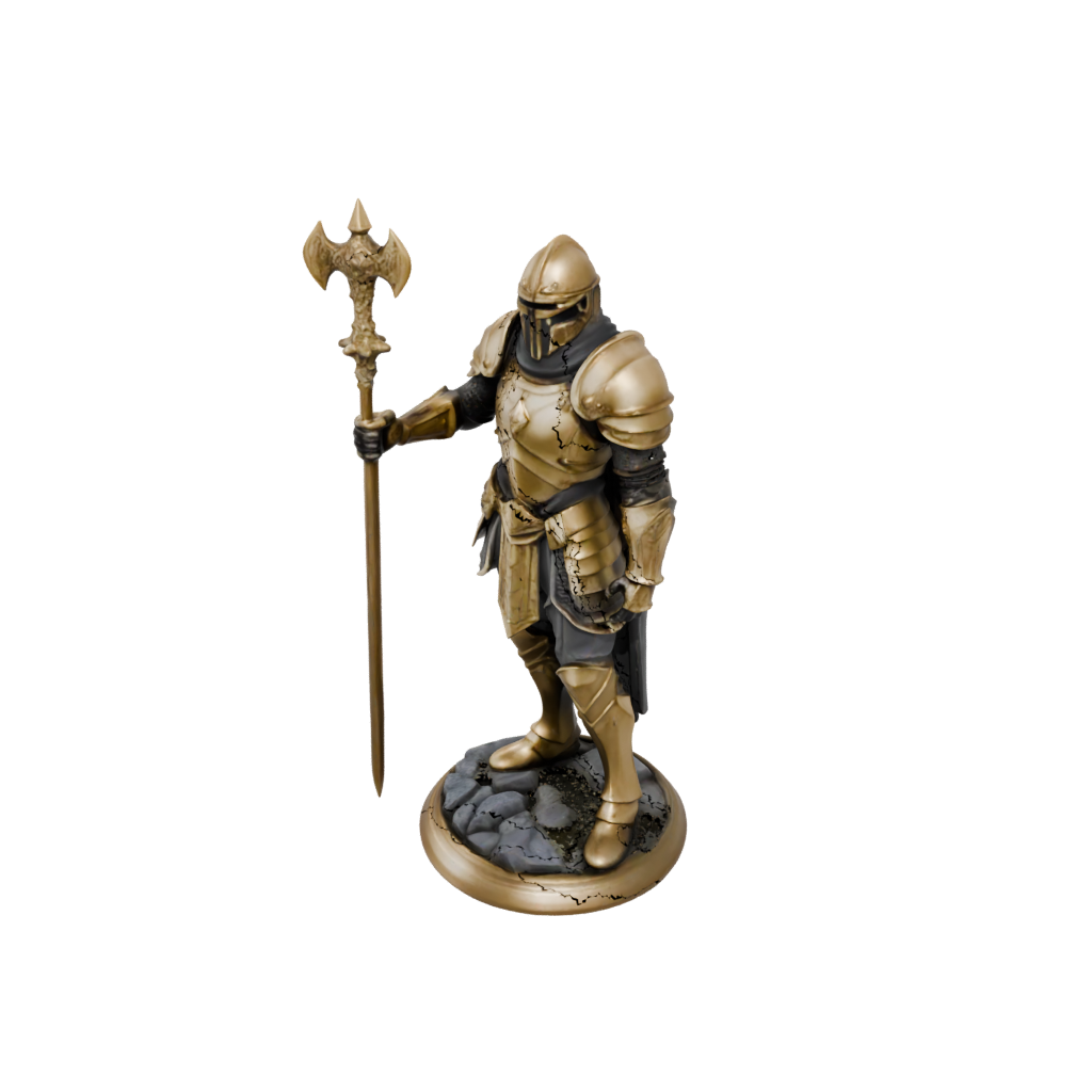 Gold Armored Paladin With War Maul