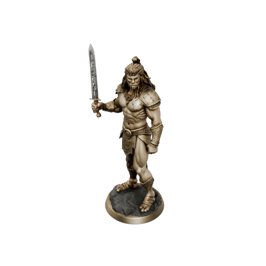 Gold Barbarian With Greatsword