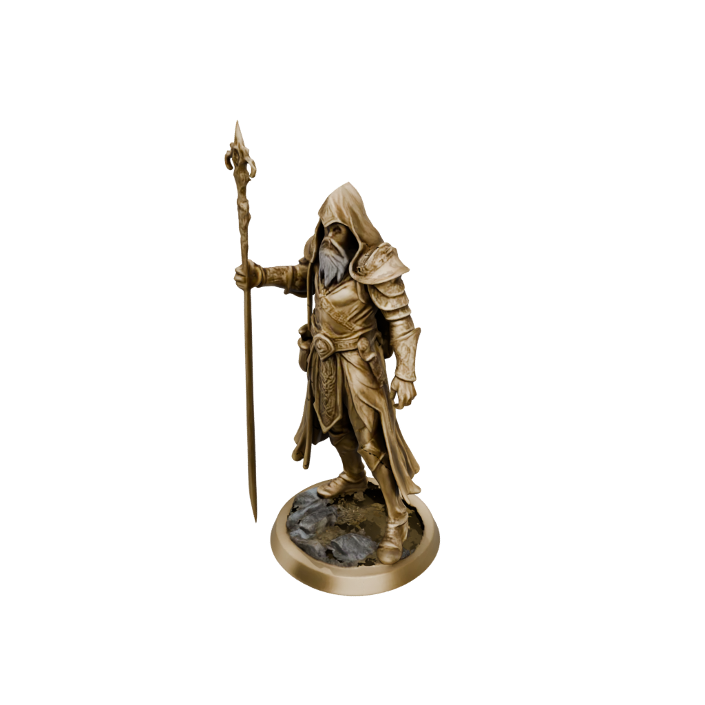 Gold Battle Wizard With Staff