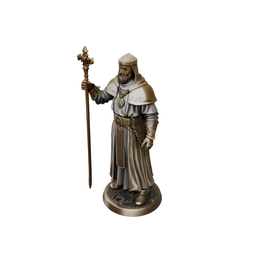 Gold Cleric Priest With Mace