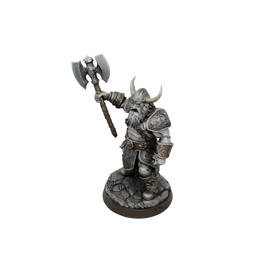 Jumbo Dwarf Warrior With Battleaxe