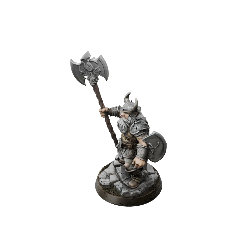 Jumbo Dwarf Warrior With Battleaxe