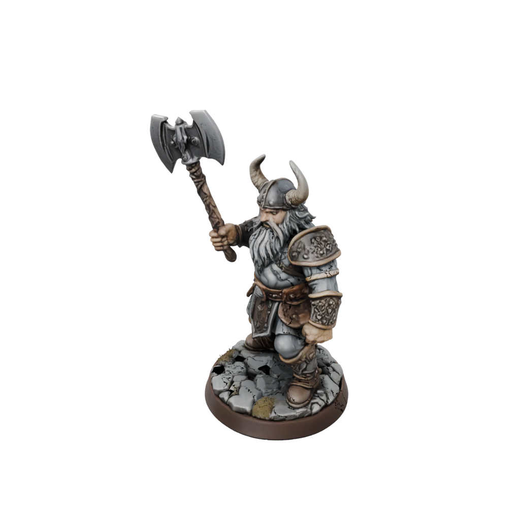 Jumbo Dwarf Warrior With Battleaxe