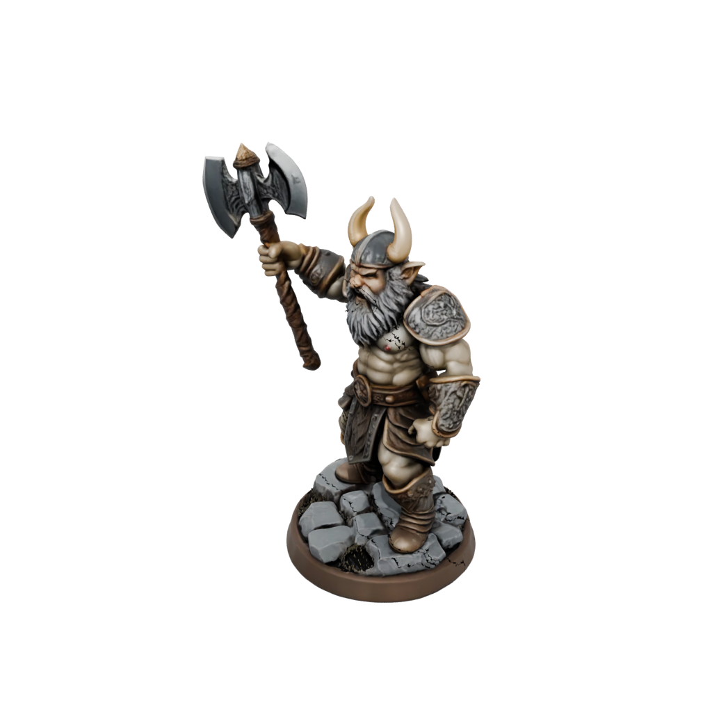 Jumbo Dwarf Warrior With Battleaxe