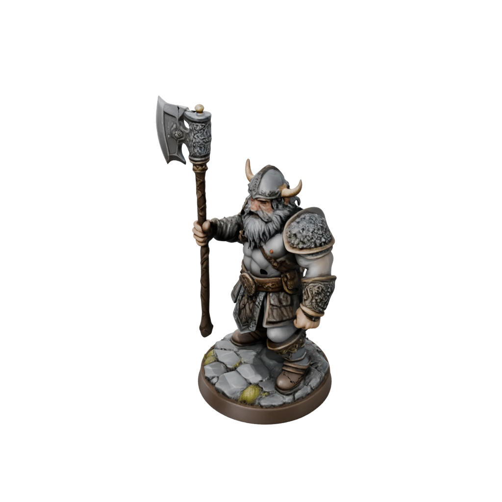 Jumbo Dwarf Warrior With Battleaxe