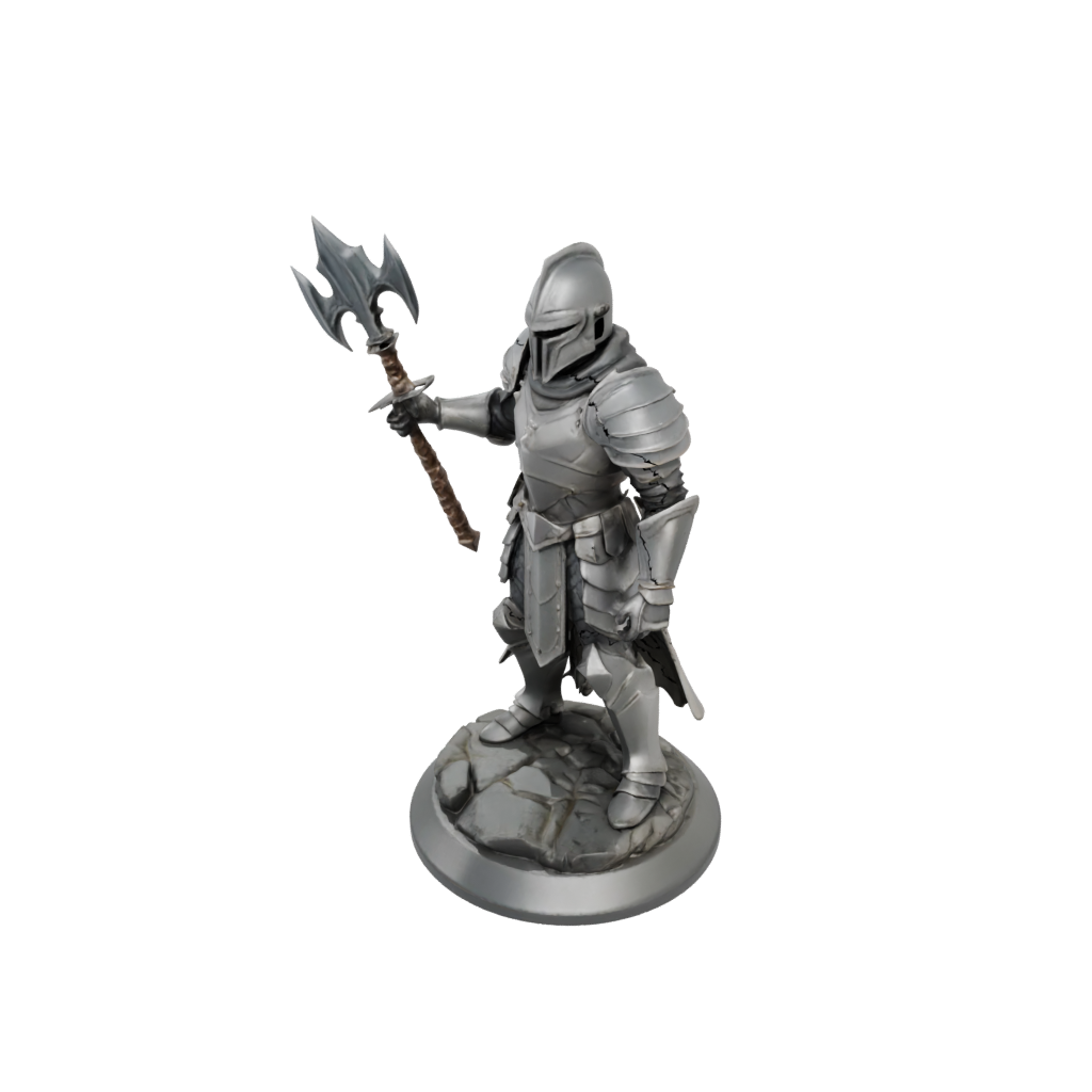 Low-Poly Armored Paladin With War Maul