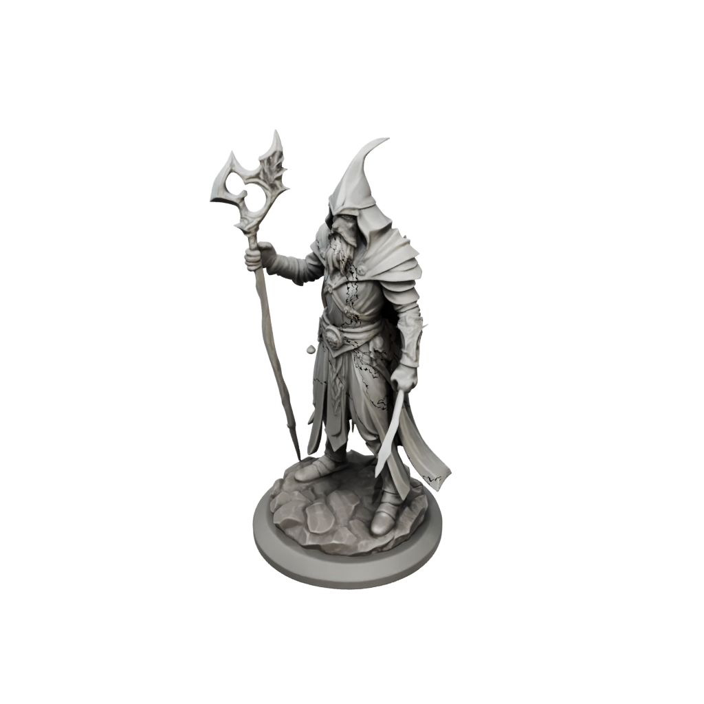 Low-Poly Battle Wizard With Staff