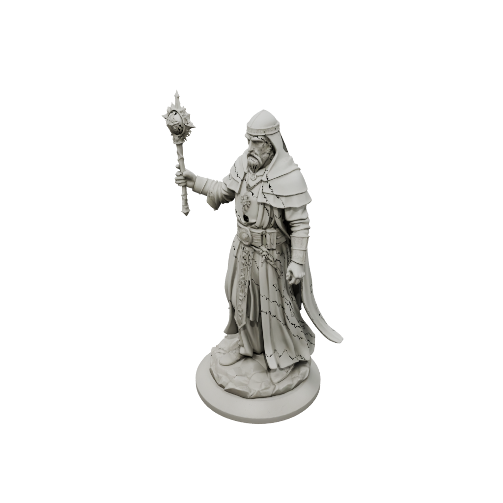 Low-Poly Cleric Priest With Mace