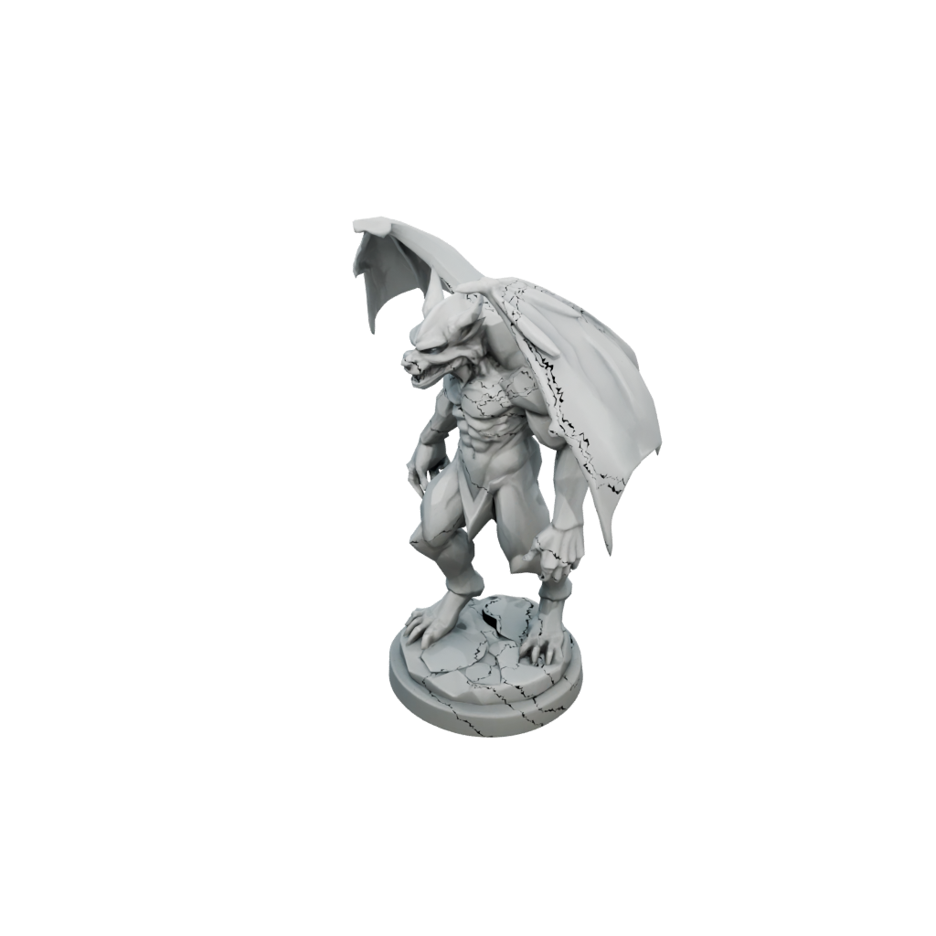 Low-Poly Gargoyle Sentinel