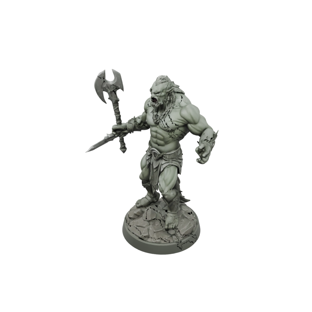 Low-Poly Half-Orc Berserker