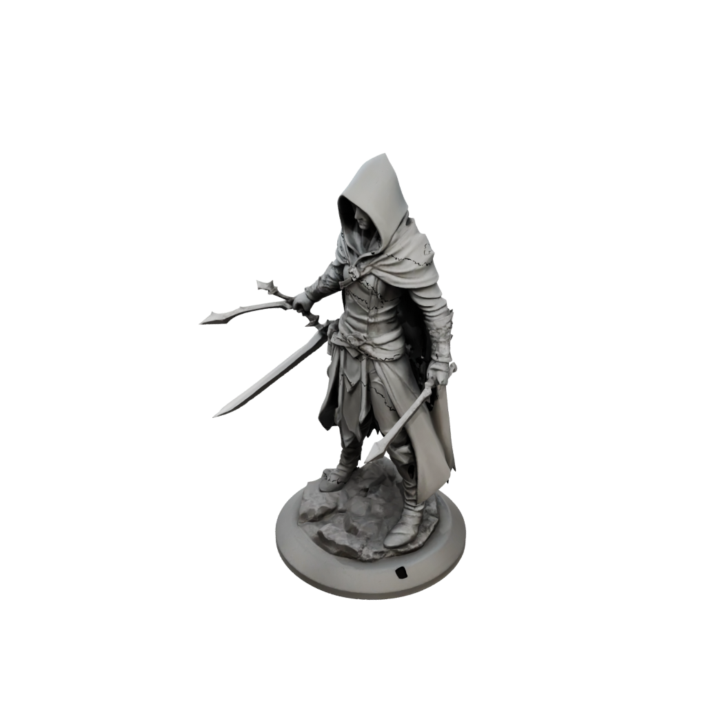 Low-Poly Hooded Rogue With Daggers