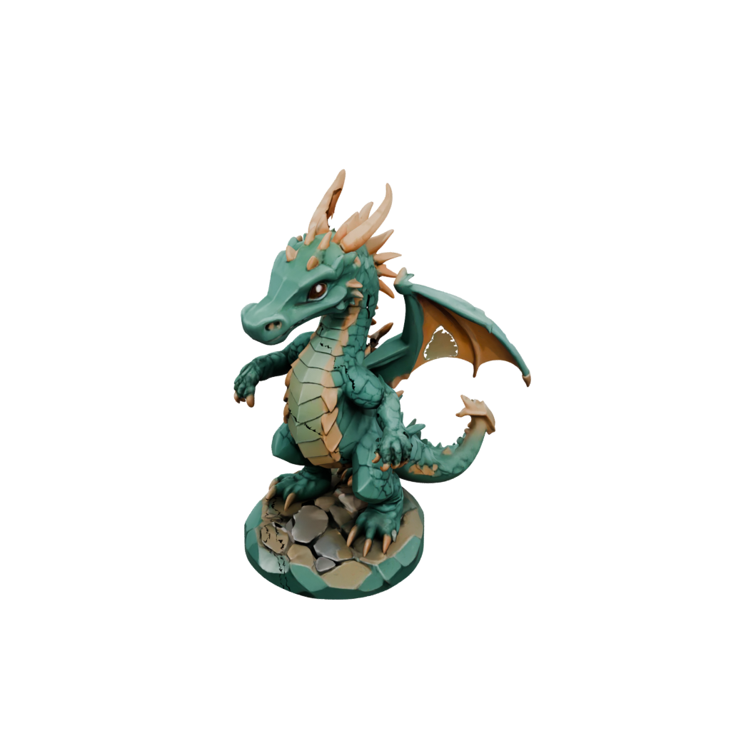 Low-Poly Young Dragon Wyrmling