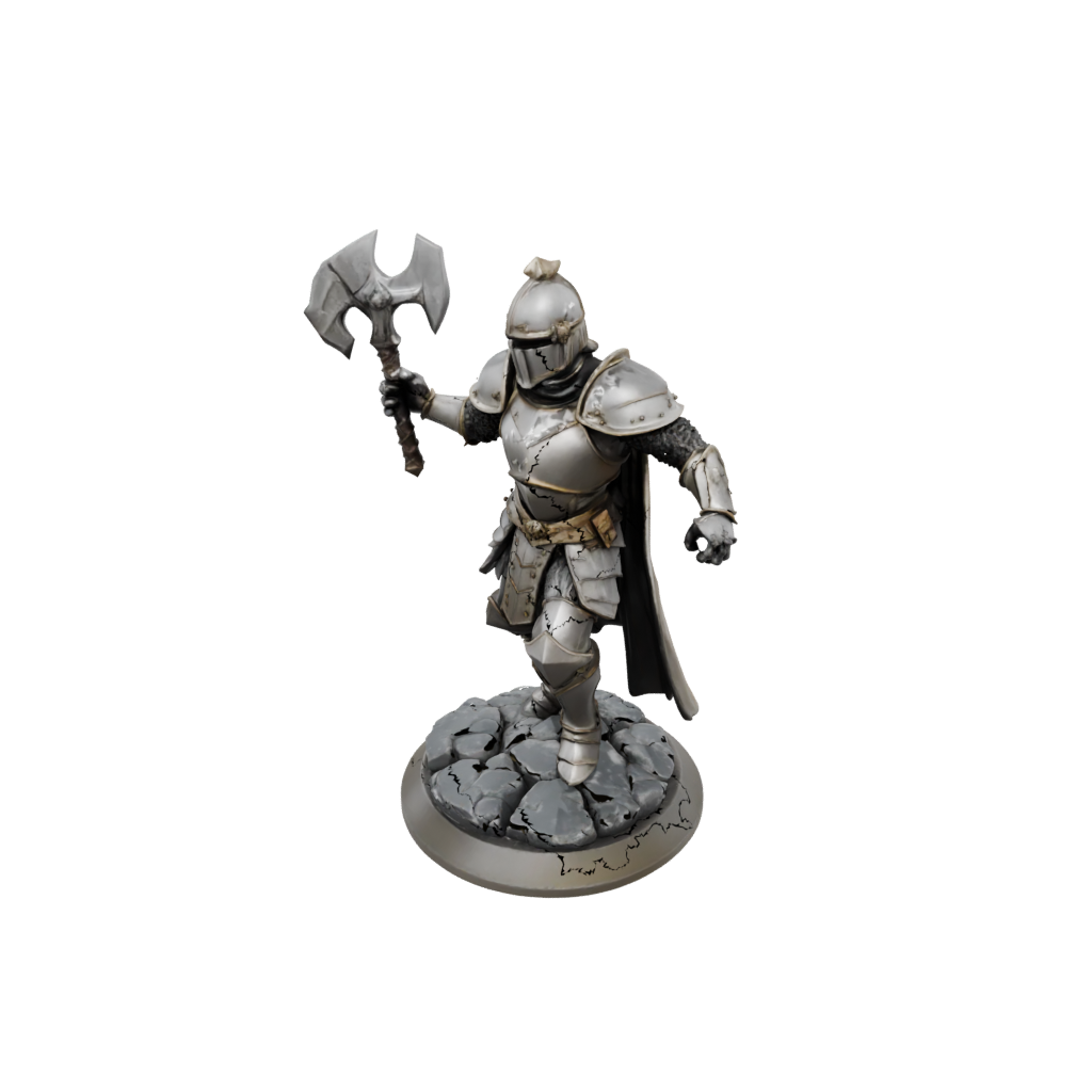 Low-Poly Armored Paladin With War Maul