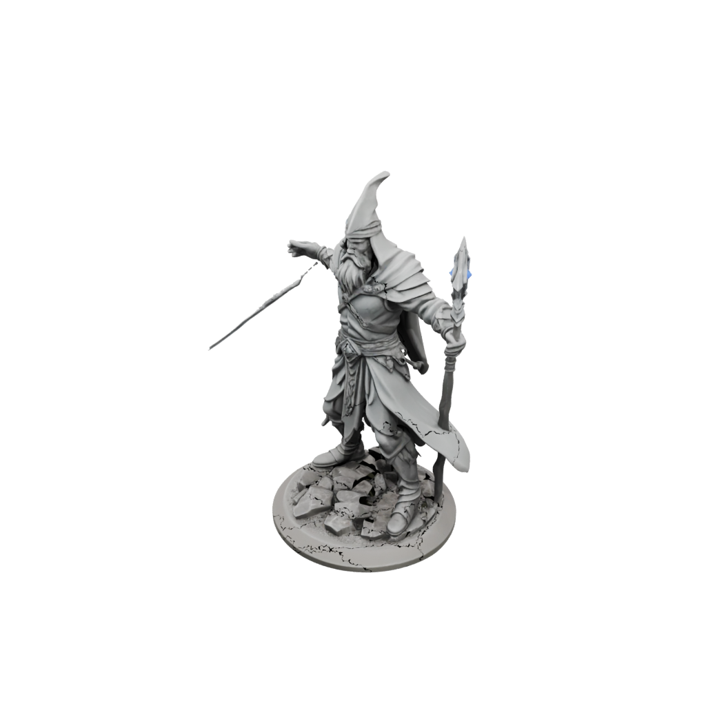 Low-Poly Battle Wizard With Staff