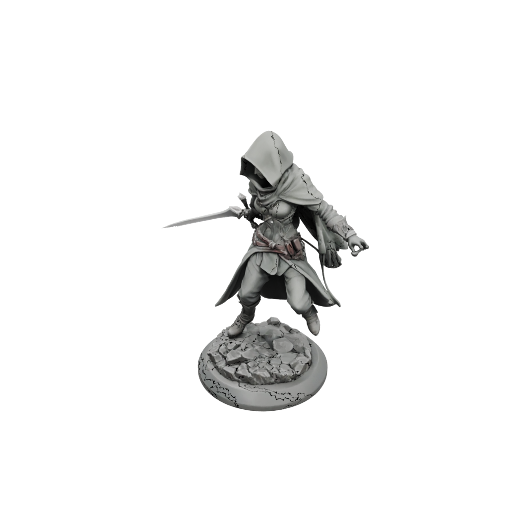 Low-Poly Hooded Rogue With Daggers