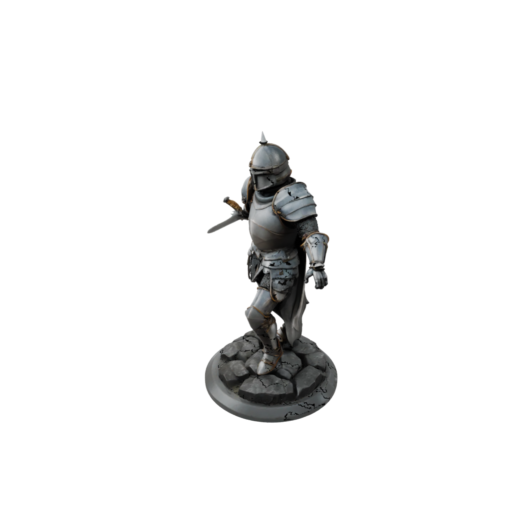Low-Poly Knight In Full Plate Armor