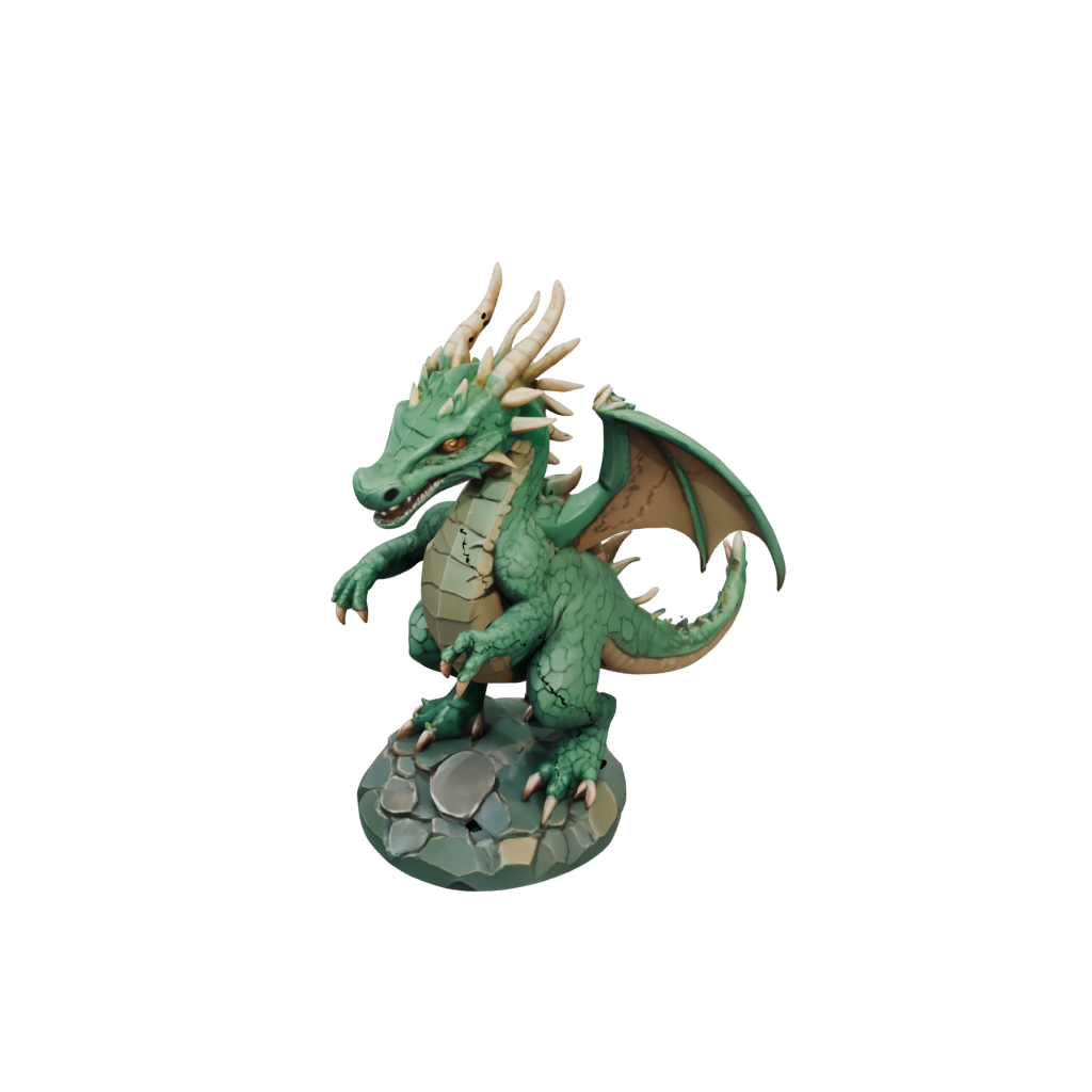Low-Poly Young Dragon Wyrmling