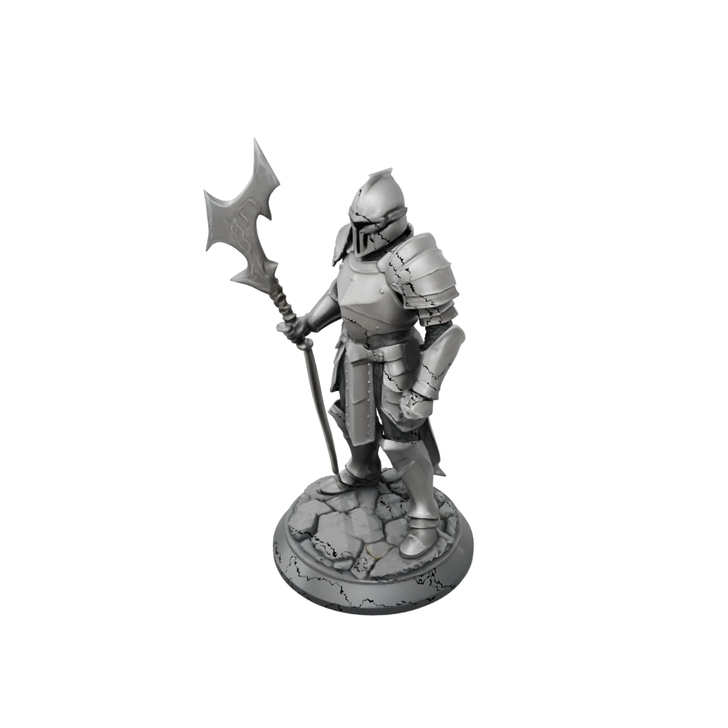Low-Poly Armored Paladin With War Maul