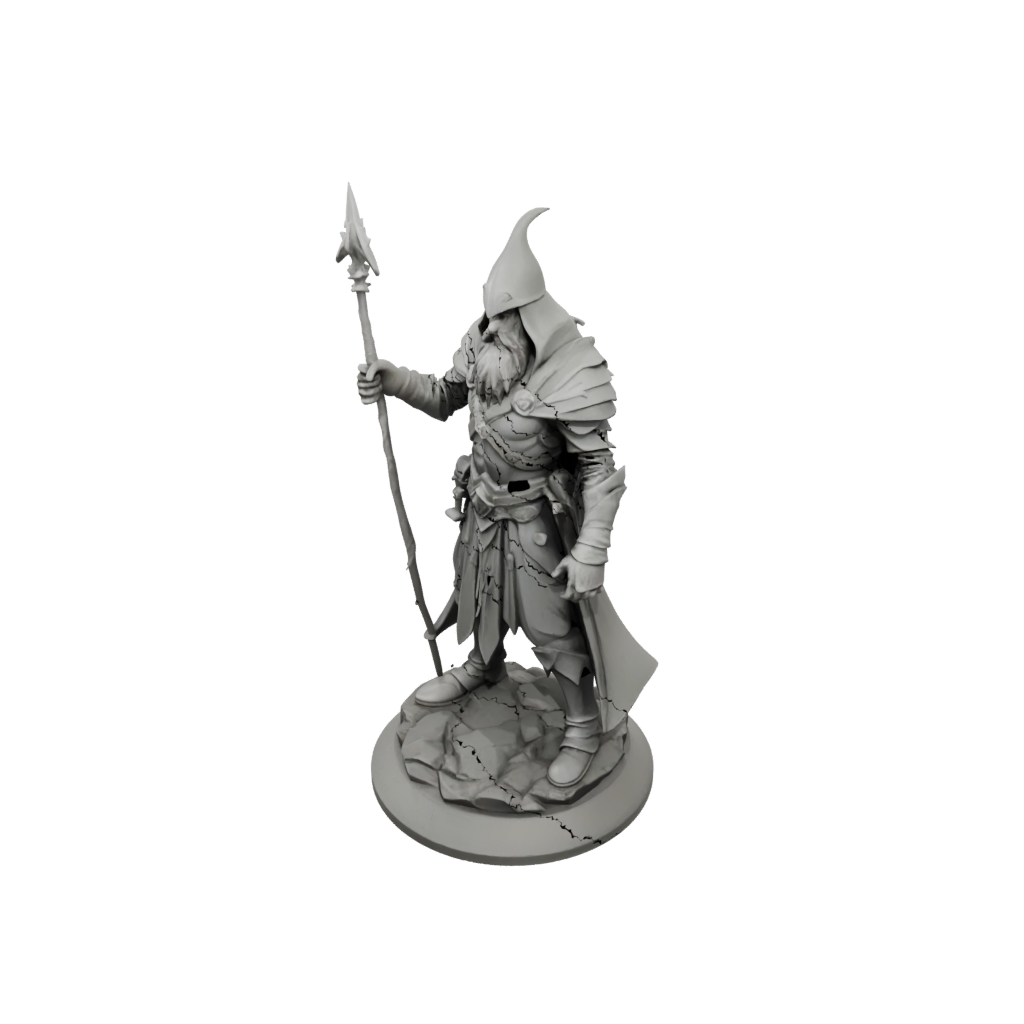 Low-Poly Battle Wizard With Staff