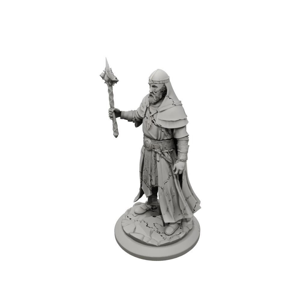 Low-Poly Cleric Priest With Mace