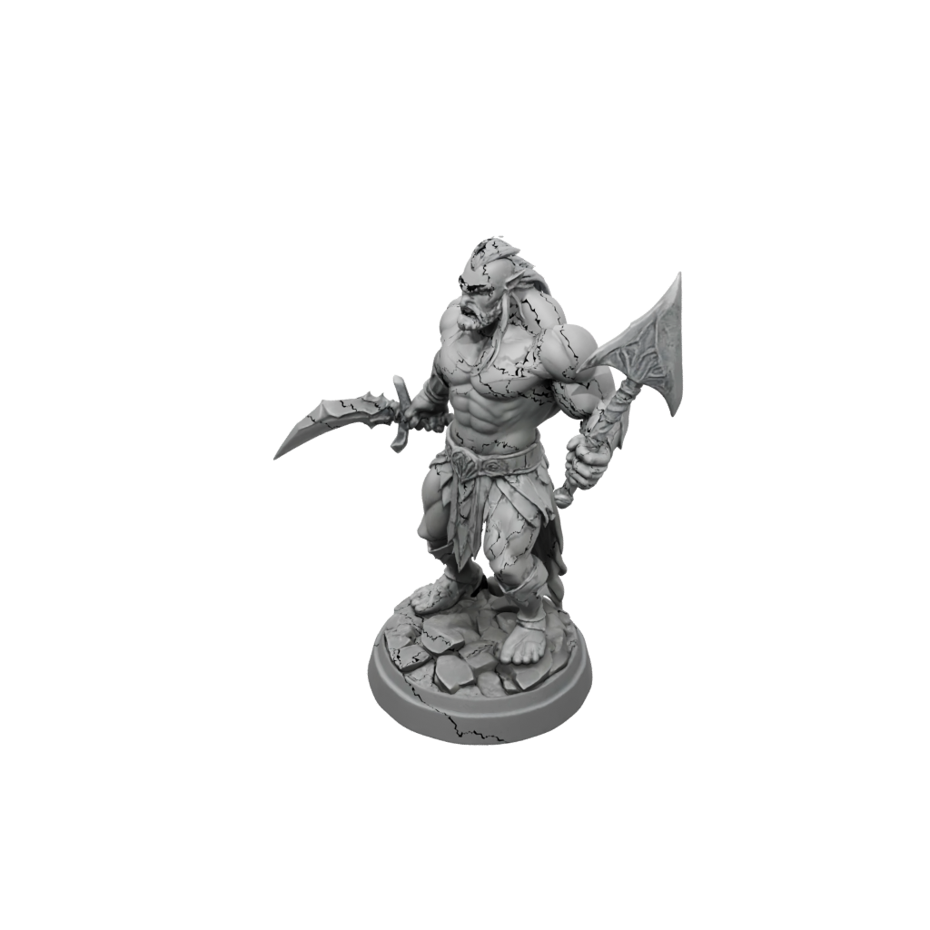 Low-Poly Half-Orc Berserker