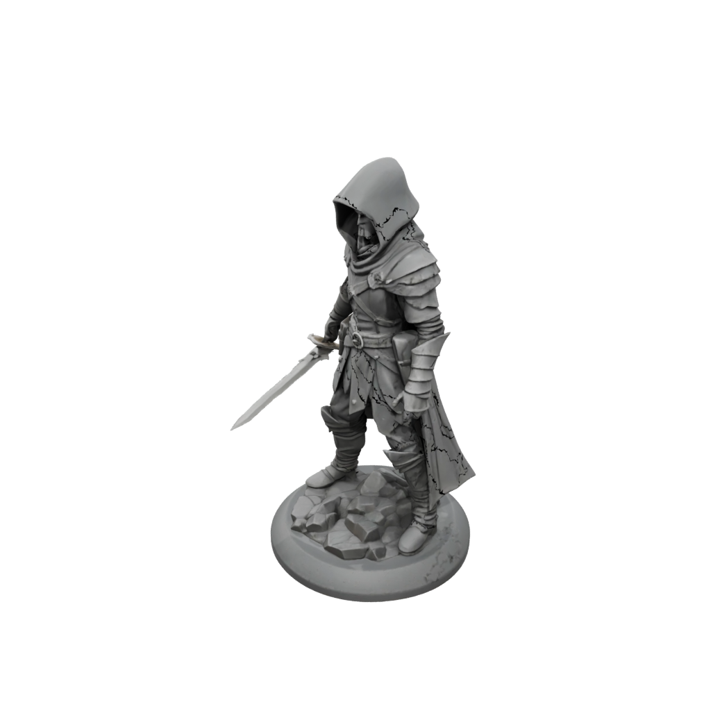 Low-Poly Hooded Rogue With Daggers