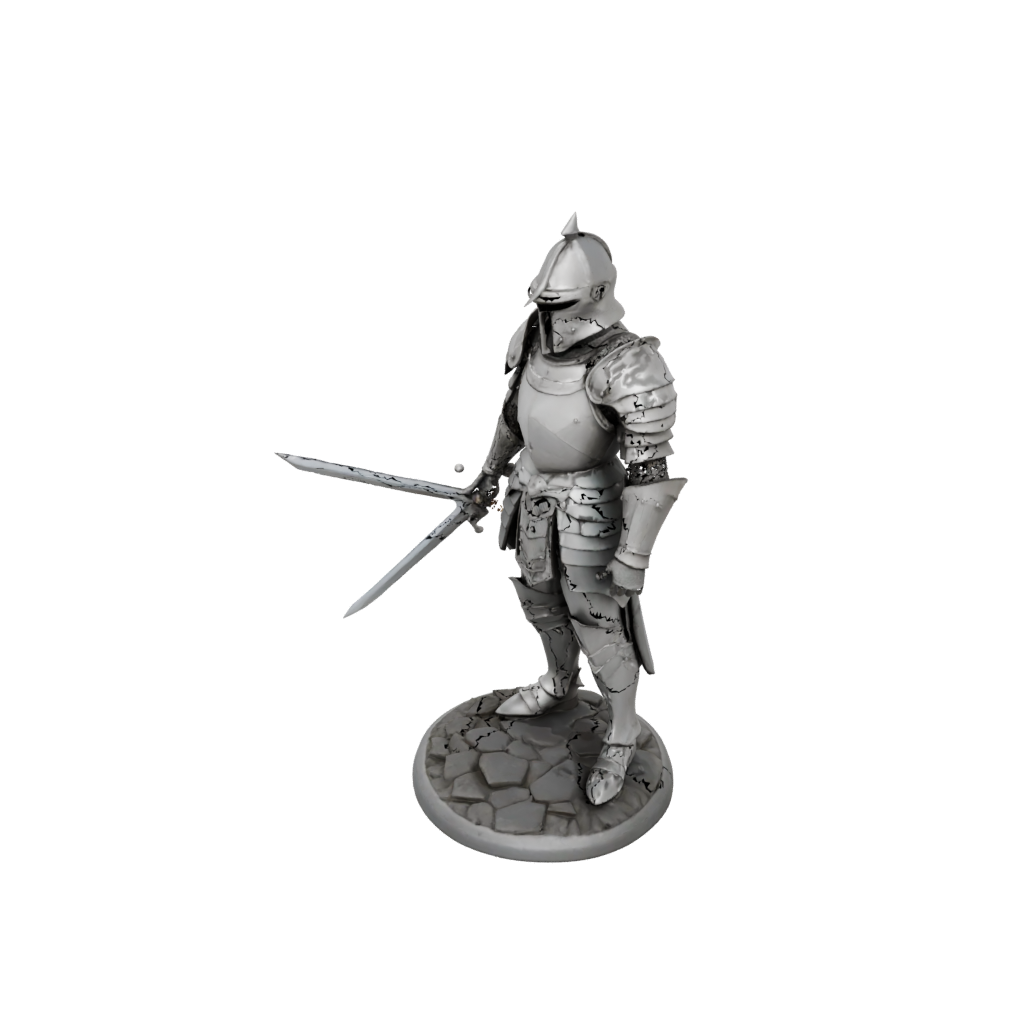 Low-Poly Knight In Full Plate Armor