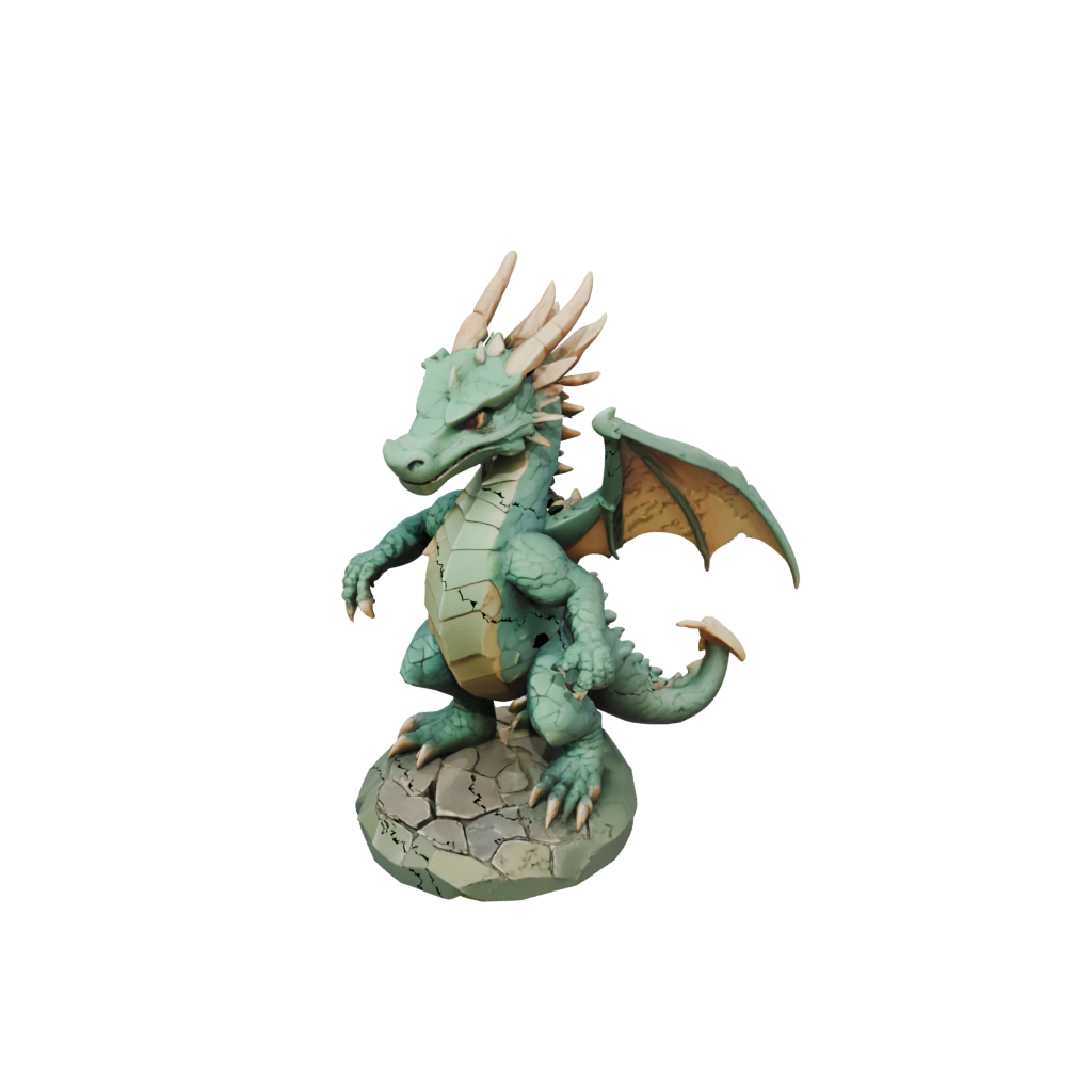Low-Poly Young Dragon Wyrmling