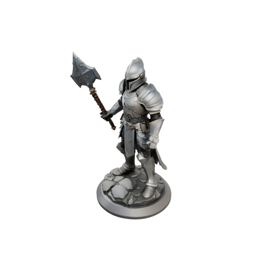 Low-Poly Armored Paladin With War Maul