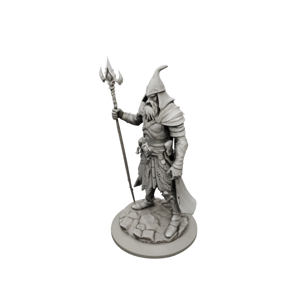 Low-Poly Battle Wizard With Staff