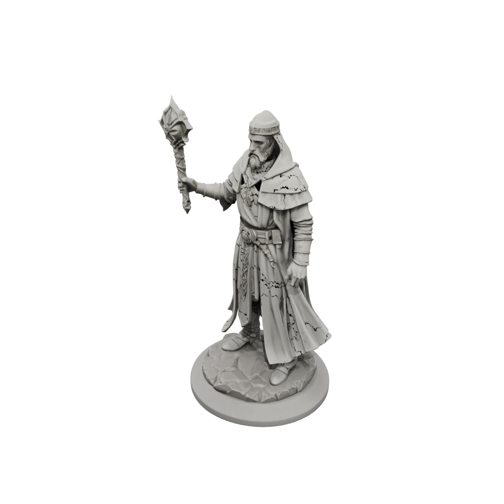 Low-Poly Cleric Priest With Mace