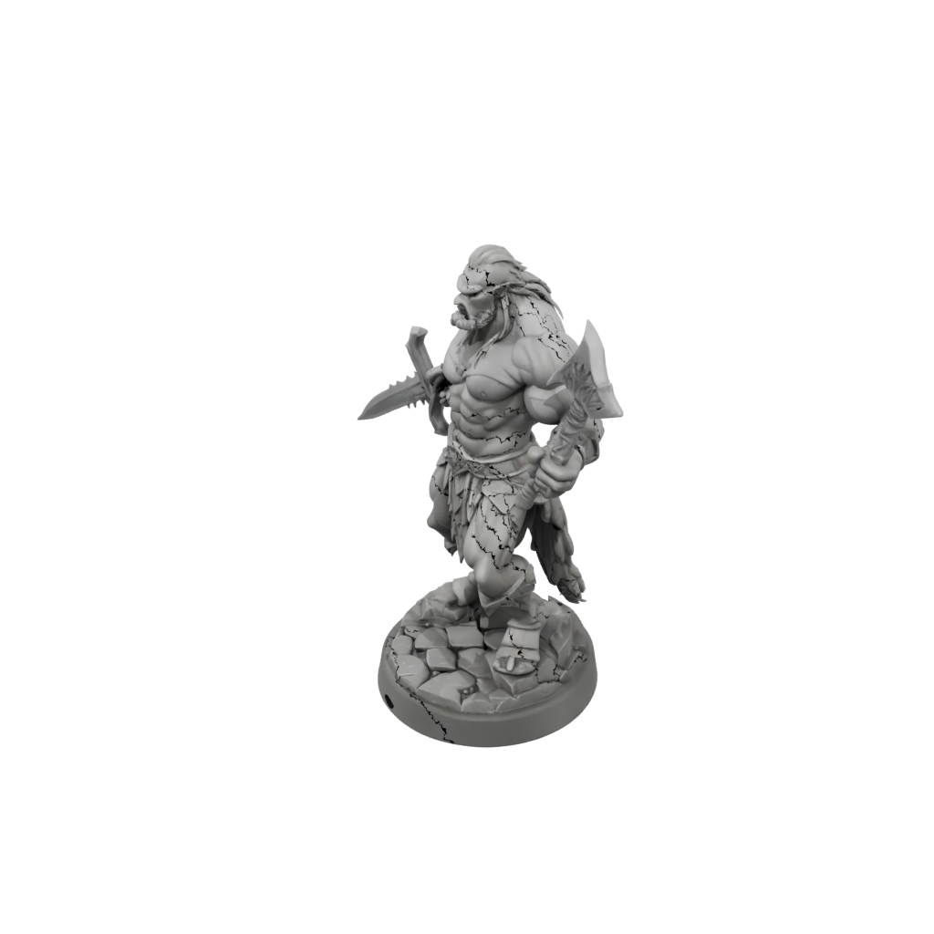 Low-Poly Half-Orc Berserker