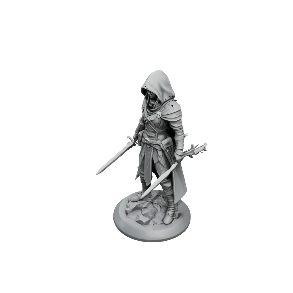 Low-Poly Hooded Rogue With Daggers