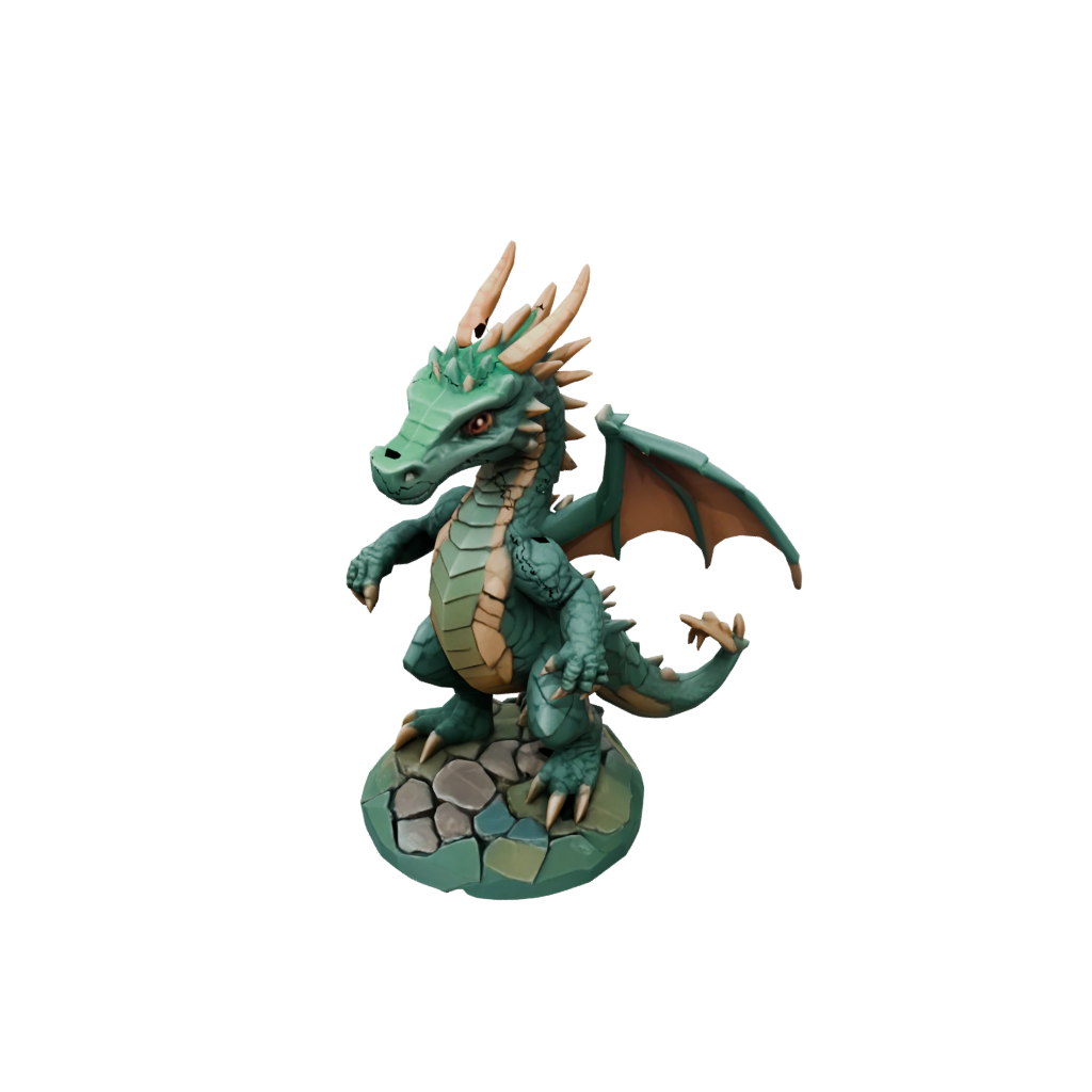 Low-Poly Young Dragon Wyrmling