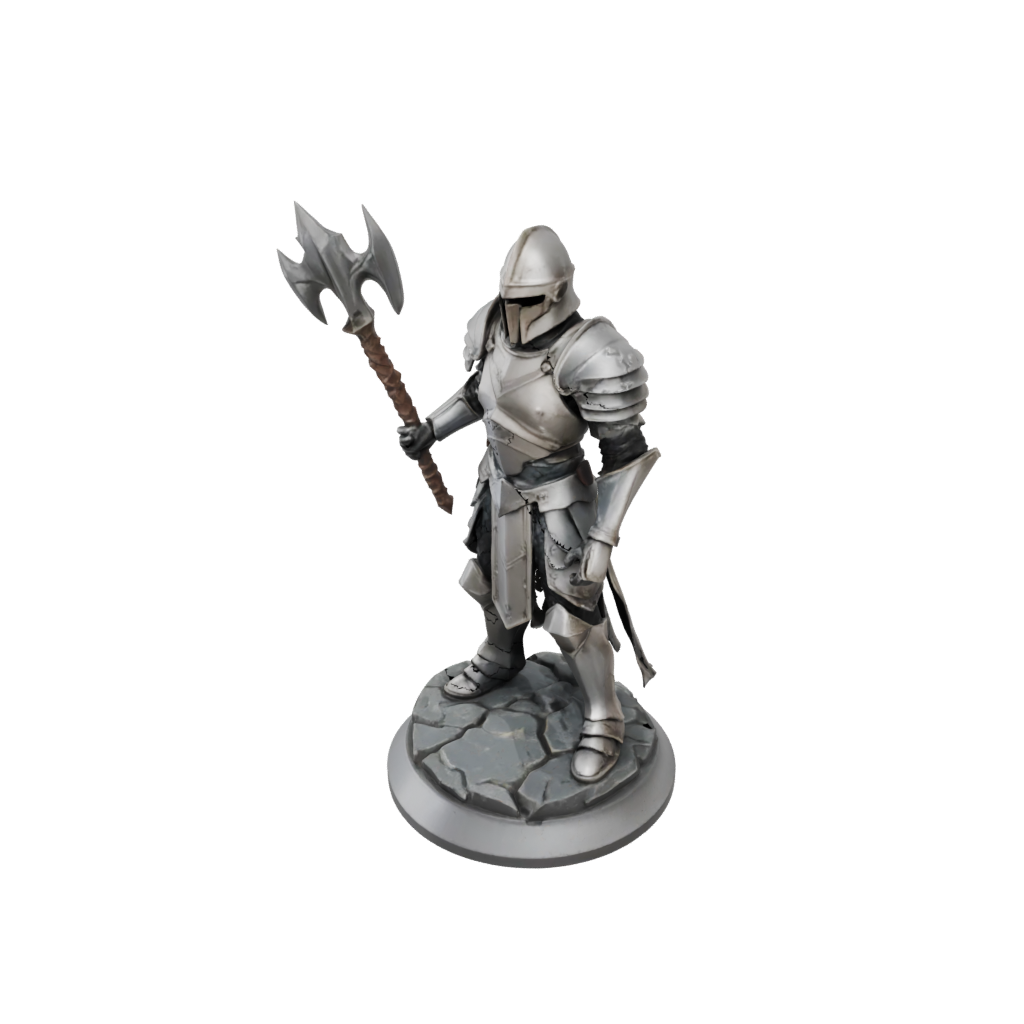 Low-Poly Armored Paladin With War Maul
