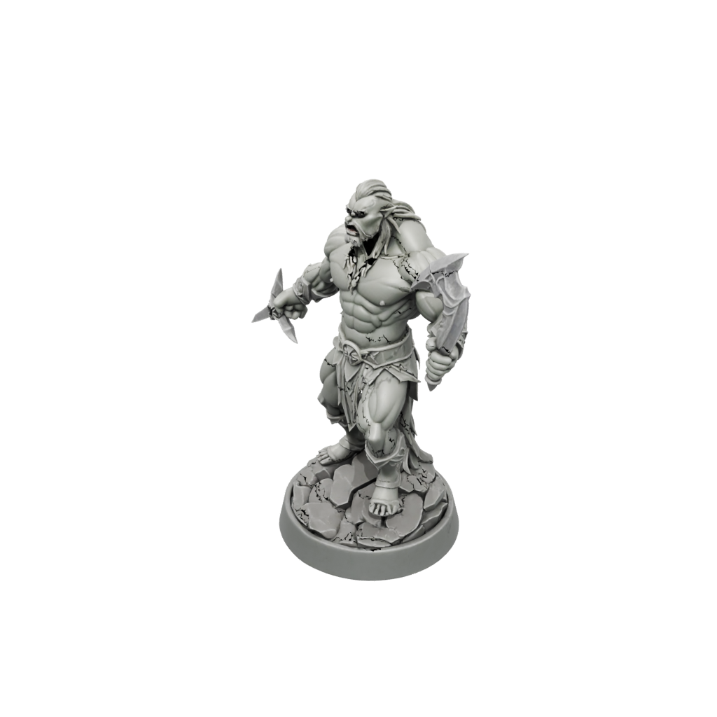 Low-Poly Half-Orc Berserker