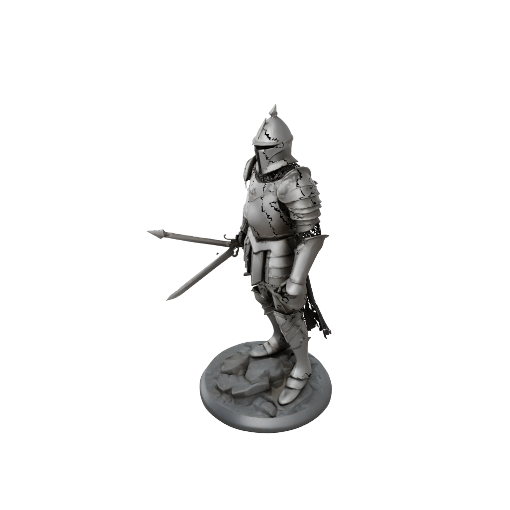 Low-Poly Knight In Full Plate Armor