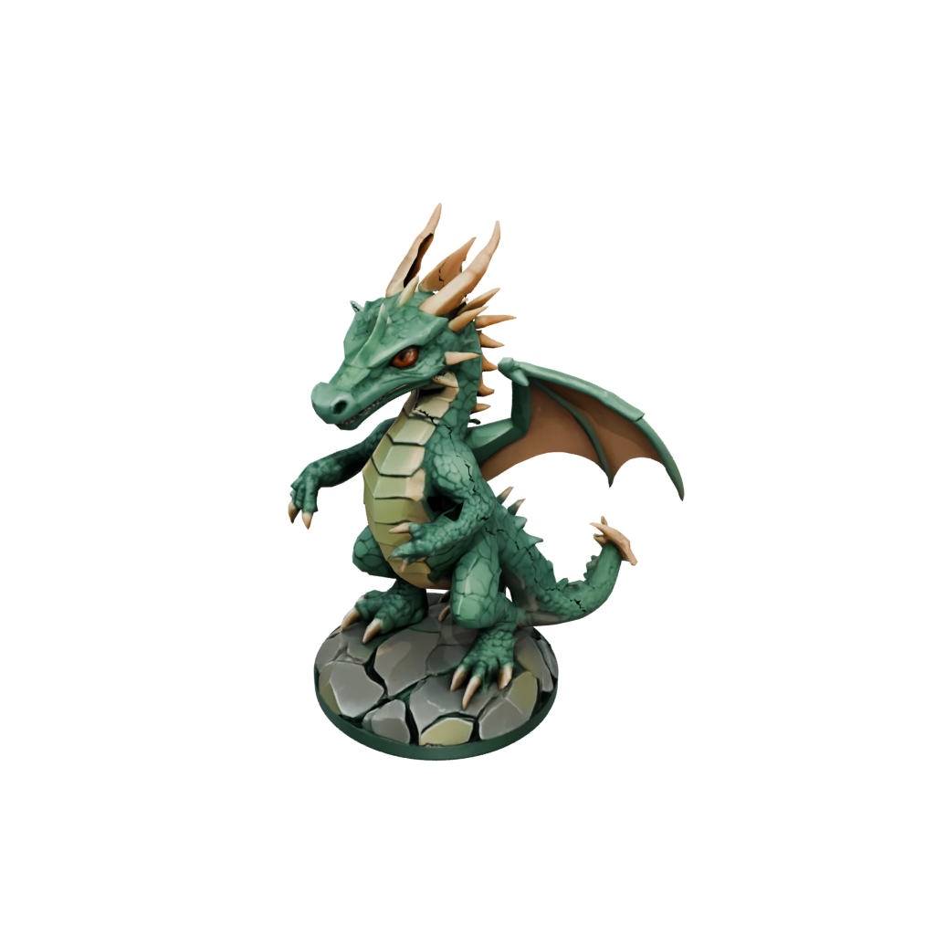 Low-Poly Young Dragon Wyrmling
