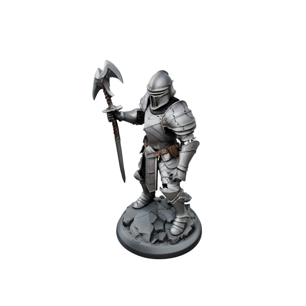Low-Poly Armored Paladin With War Maul