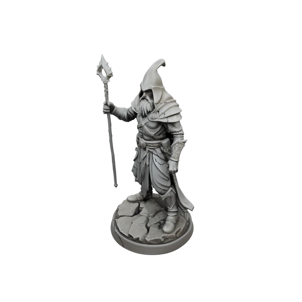 Low-Poly Battle Wizard With Staff