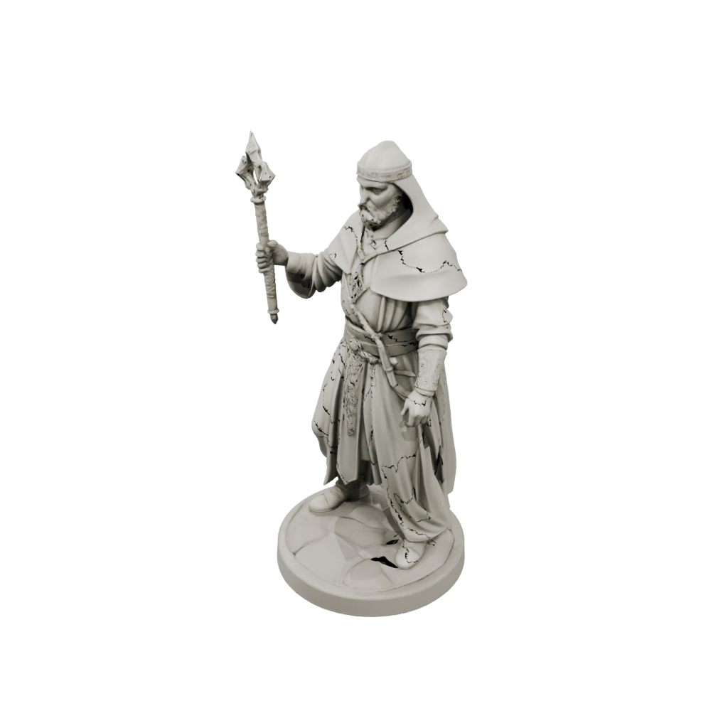 Low-Poly Cleric Priest With Mace