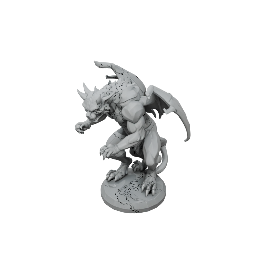 Low-Poly Gargoyle Sentinel