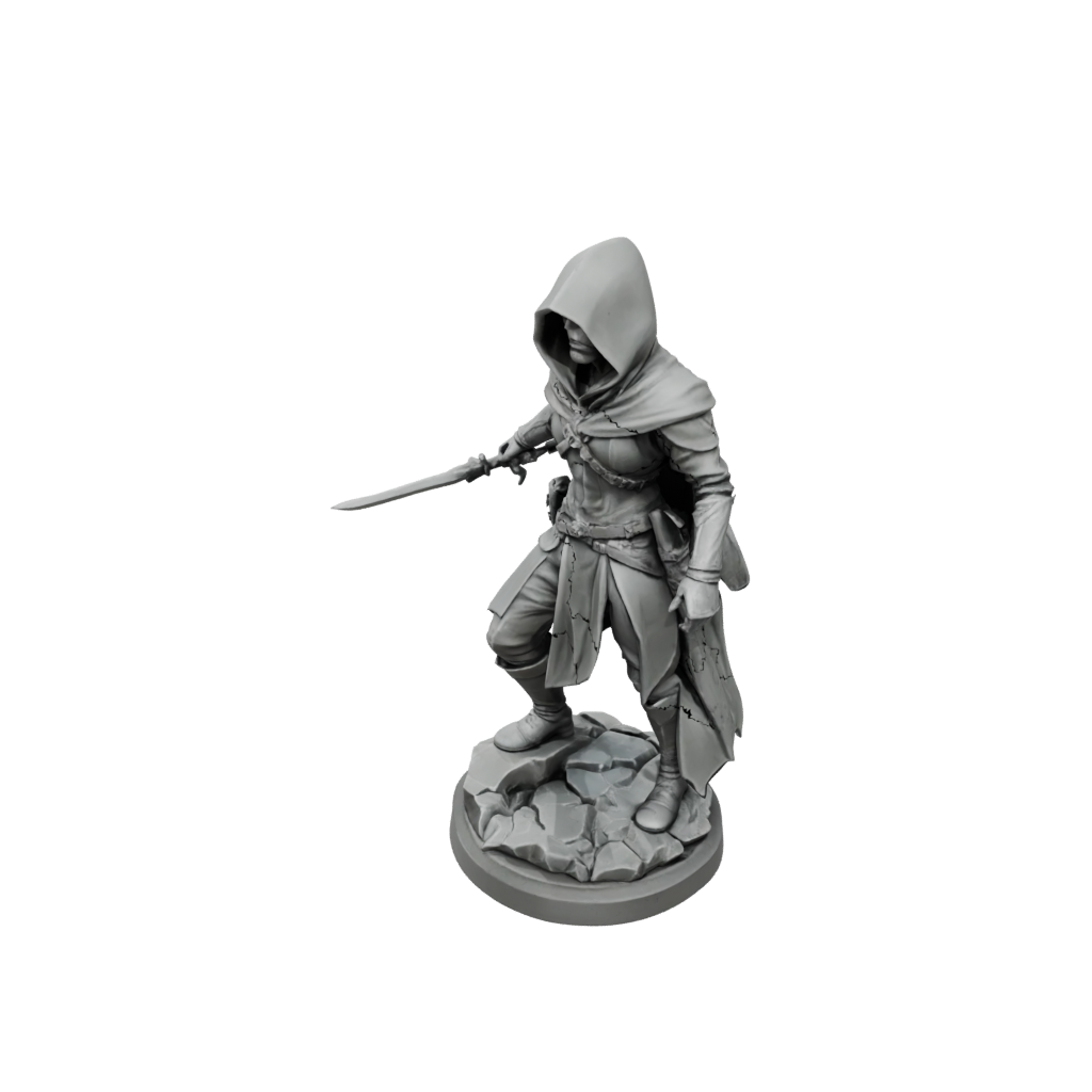 Low-Poly Hooded Rogue With Daggers