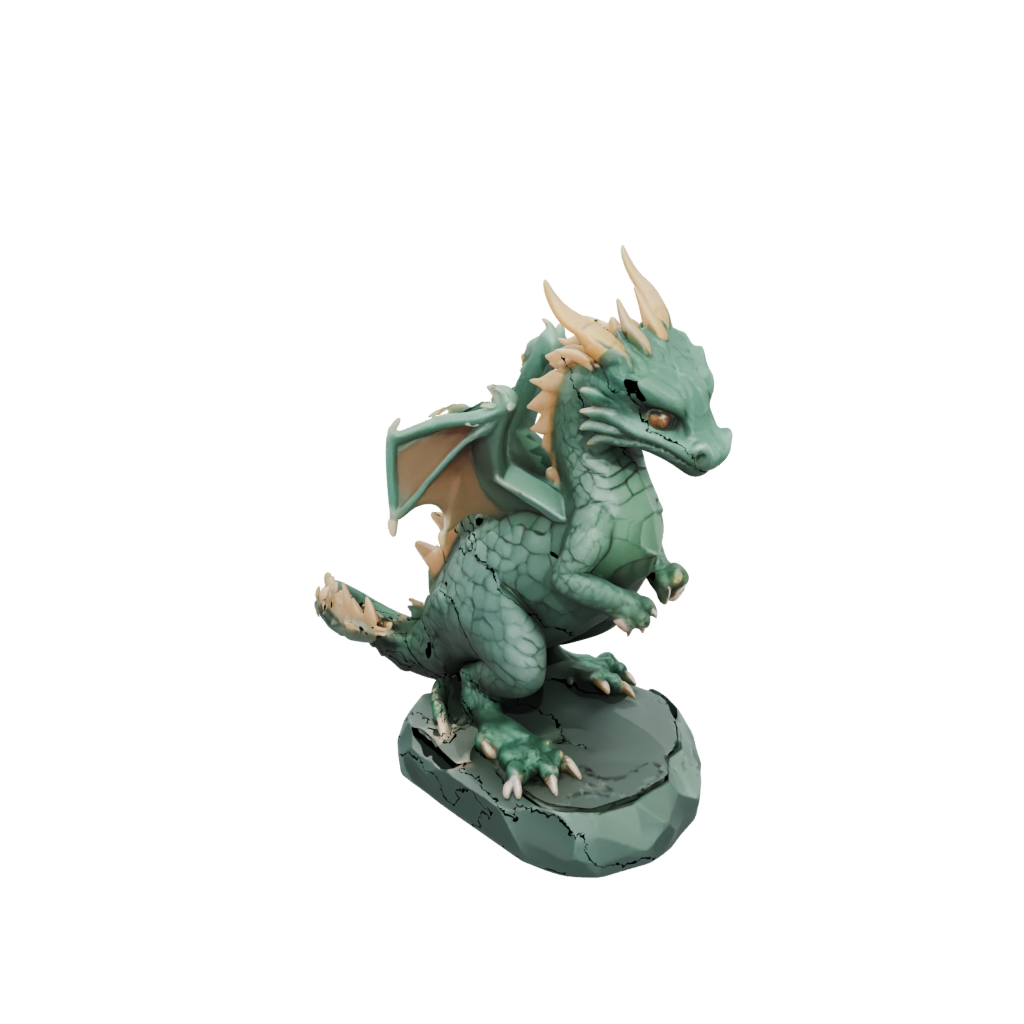 Low-Poly Young Dragon Wyrmling
