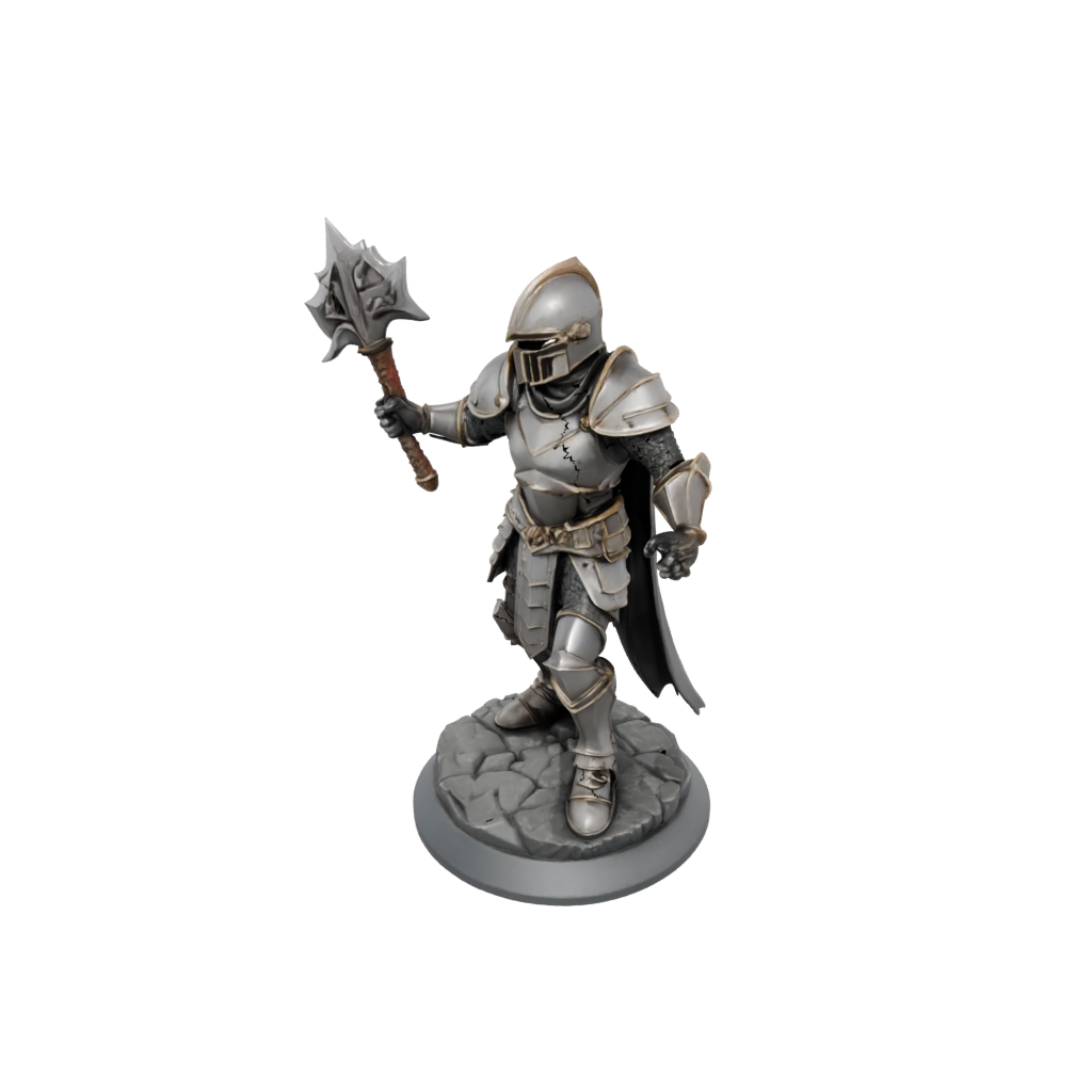 Low-Poly Armored Paladin With War Maul