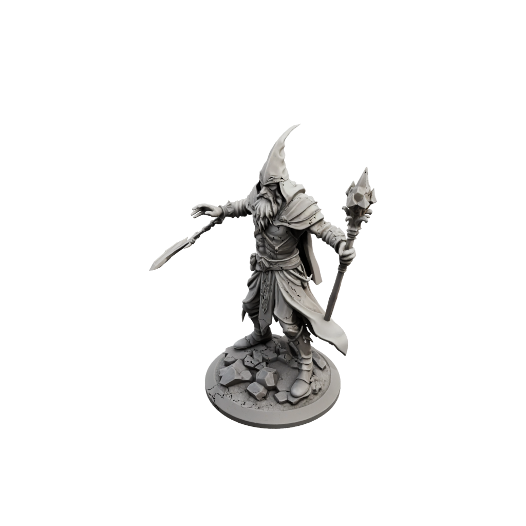 Low-Poly Battle Wizard With Staff