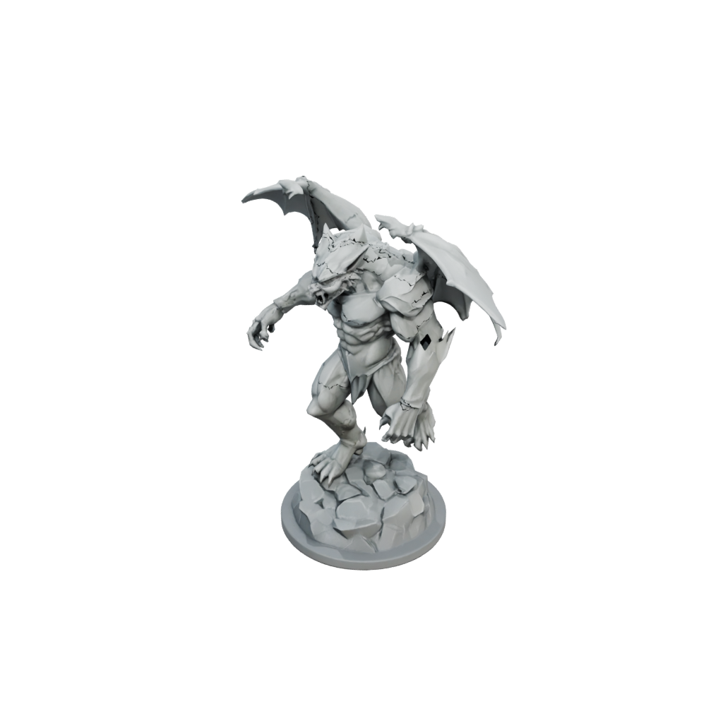 Low-Poly Gargoyle Sentinel