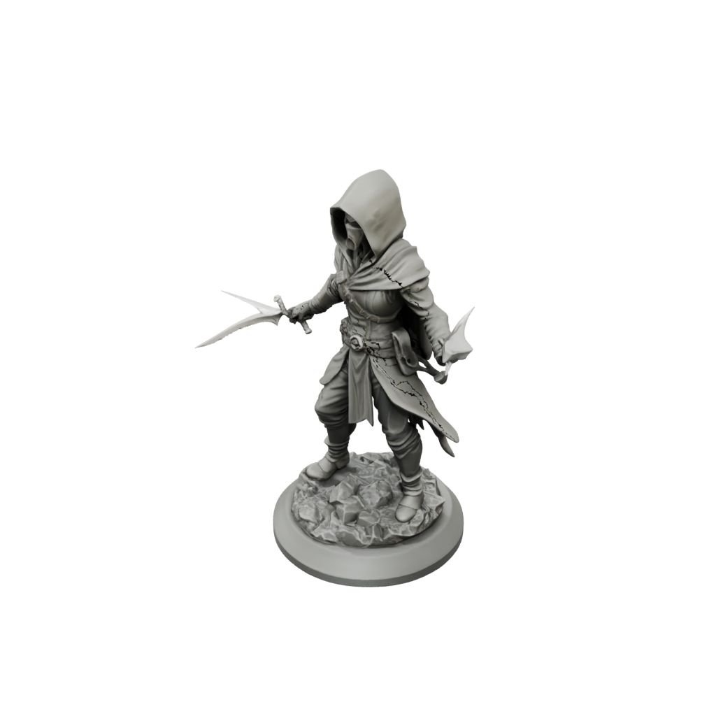 Low-Poly Hooded Rogue With Daggers