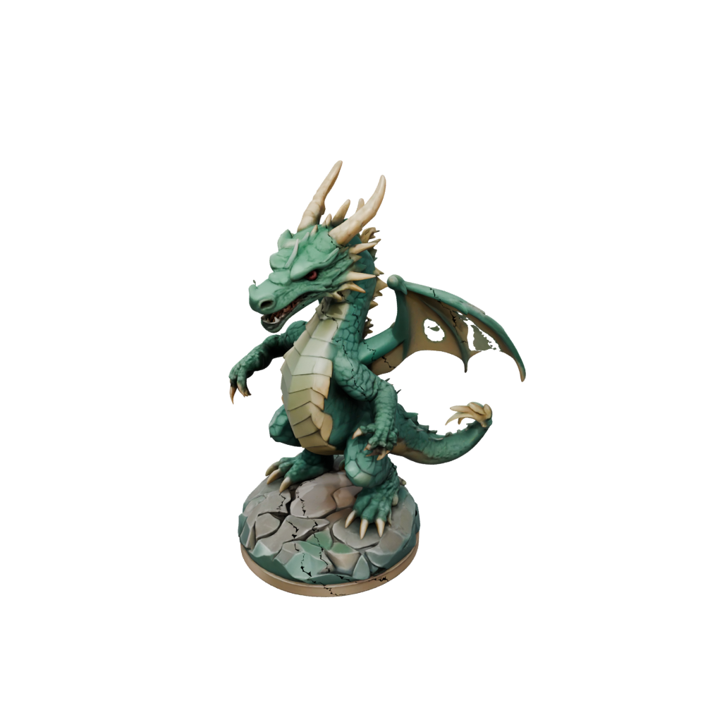 Low-Poly Young Dragon Wyrmling